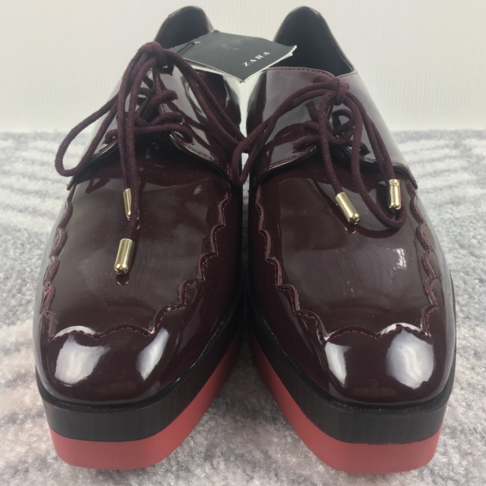 Zara patent leather oxfords